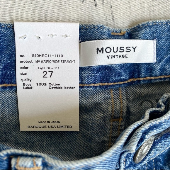 MOUSSY Waipio Wide Straight Jeans, Japanese Denim, Sz 27 - Picture 5 of 13